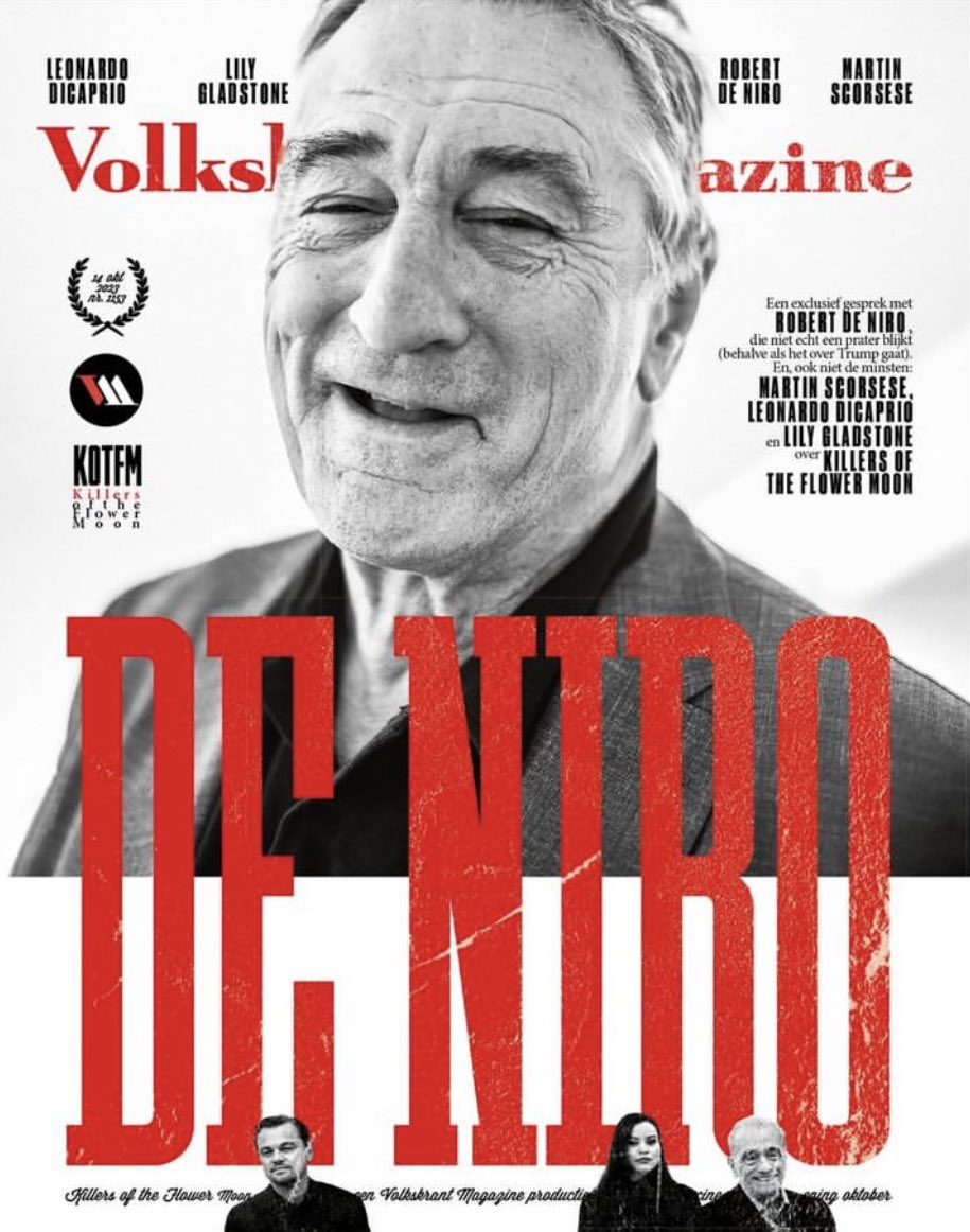 We spoke #robertdeniro about his newest movie #killersoftheflowermoon and turned our cover into a movie poster ♠️ newest  <a href="/volkskrantmag/">Volkskrant Magazine</a> (Netherlands) 
.
Design cover &amp; artdirector  <a href="/coverjunkie/">coverjunkie</a> #jaapbiemans