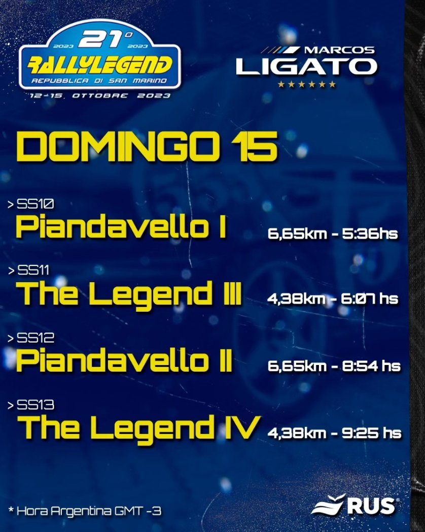 marcosligato's tweet photo. Estos serán los caminos y horarios del fin de semana en el @Rallylegend ⏱️

#6 #rally #rallylegend #subaruimpreza #mcrae

@ruseguros 
@rusdeportes https://t.co/rOiB5zFvEc