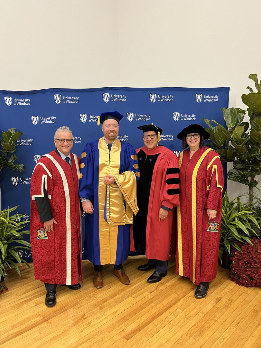 Congratulations to our very own Dr. Zachary Evans, who participated in commencement exercises and received his Ph.D. in Kinesiology with a concentration in Sport Management yesterday at the University of Windsor in Windsor, Ontario!

#ChirpChirp