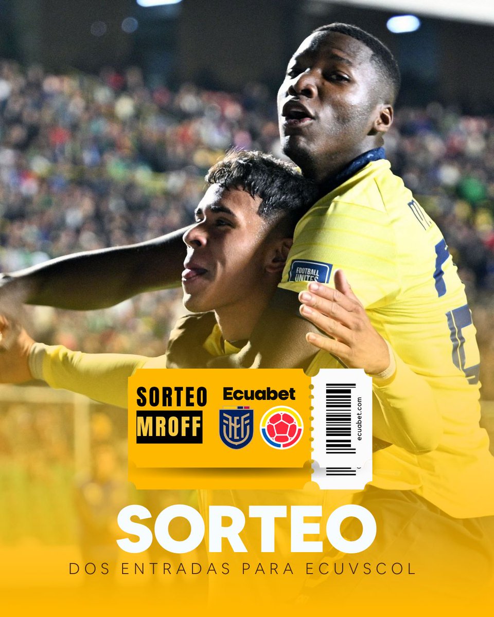 ¡HEY OFFSIDERS! Queremos llevarles a la cancha para que vean a <a href="/LaTri/">La Tri 🇪🇨</a> contra Colombia. Tenemos dos entradas gracias a <a href="/EcuabetOficial/">Ecuabet</a> y te la ponemos facilita:

1) Sigue a Ecuabet y a <a href="/MrOFFSIDER/">MrOFF</a>
2) Dale RT a este post 
3) Pon tu pronóstico del partido con el HT #LaCasaDeLaTri