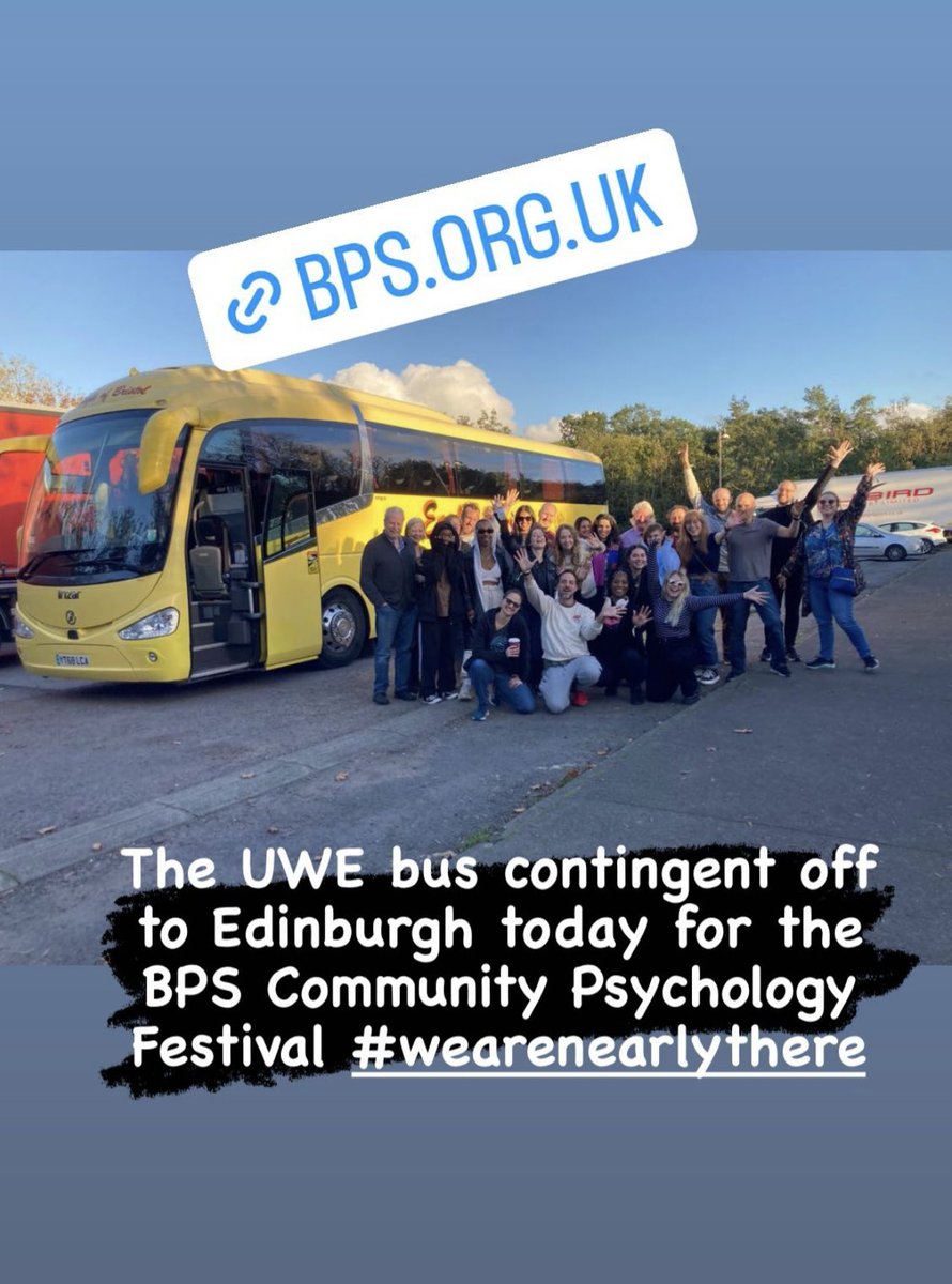 A throw back to yesterdays UWE bus group making their way to Edinburgh for the #communitypsychologyfestival