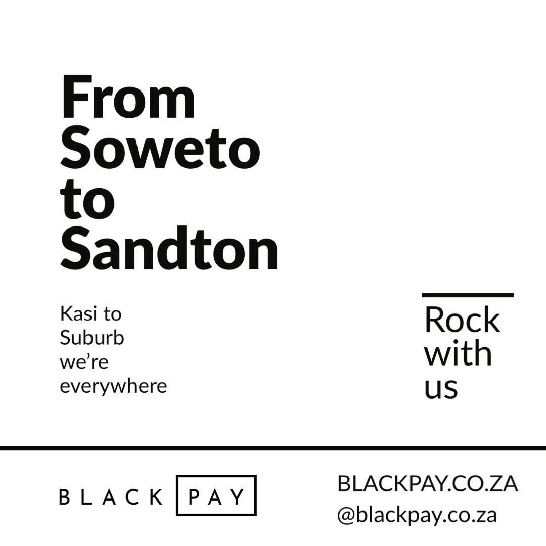 BlackPaySA's tweet photo. Rock with us this weekend, from Soweto to Sandton! Black Pay has you covered with fantastic weekend treats in Jozi. 

Send us a DM and let's make this weekend unforgettable. 

#JohannesburgWeekend #BlackPay #BlackPayExperience #Soweto #Sandton #FinancialInclusion https://t.co/UAQPKimjld