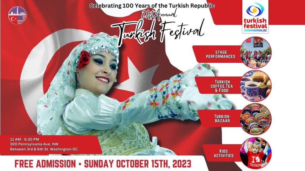 Join us for the award winning  21st Annual Turkish Festival happening Sunday, October 15th, 2023. Let’s Go Turkish in the heart of Washington DC! 🇹🇷 
For more info visit: turkishfestival.org

<a href="/fritzhahn/">Fritz Hahn</a> <a href="/washingtonpost/">The Washington Post</a> <a href="/goingoutguide/">Going Out Guide</a> #WashingtonDC #BestofDC