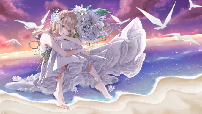 水魚みぃむ様()の歌ってみたイラストお手伝いさせていただきました!! 声が綺麗で泣きそうになる曲です…! ムービーもとても素敵にしていただけたので是非に～!