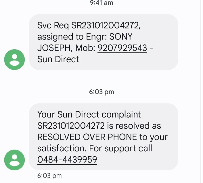 Devarajpdevu's tweet photo. @SUNDIRECTIndia is this your new strategy, who told you that I was satiefied, utter waste service, pathetic customer support @TRAI https://t.co/6oYAwUrDwS