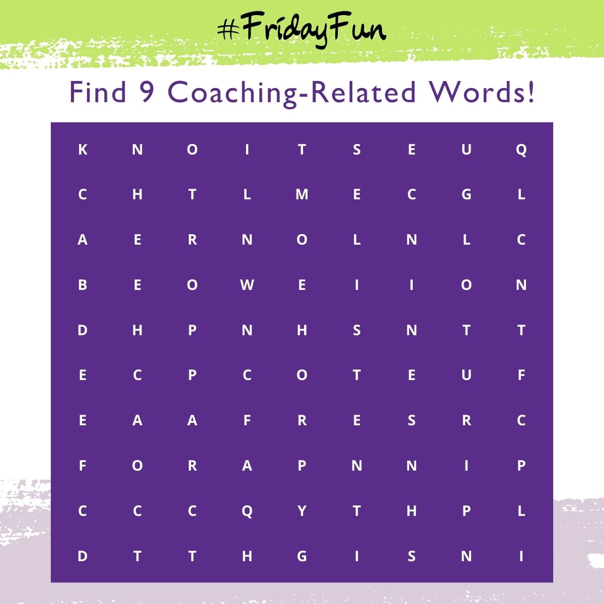 HTcoach's tweet image. Anyone who's a coach, or been on the receiving end of coaching will like this one ...

There are 9 coaching related words in the image.

Here are 3 to get you started:
✅ Listen
✅ Coach
✅ Present

Let me know what you find!

#FridayFun #Coaching #LeadershipCoaching