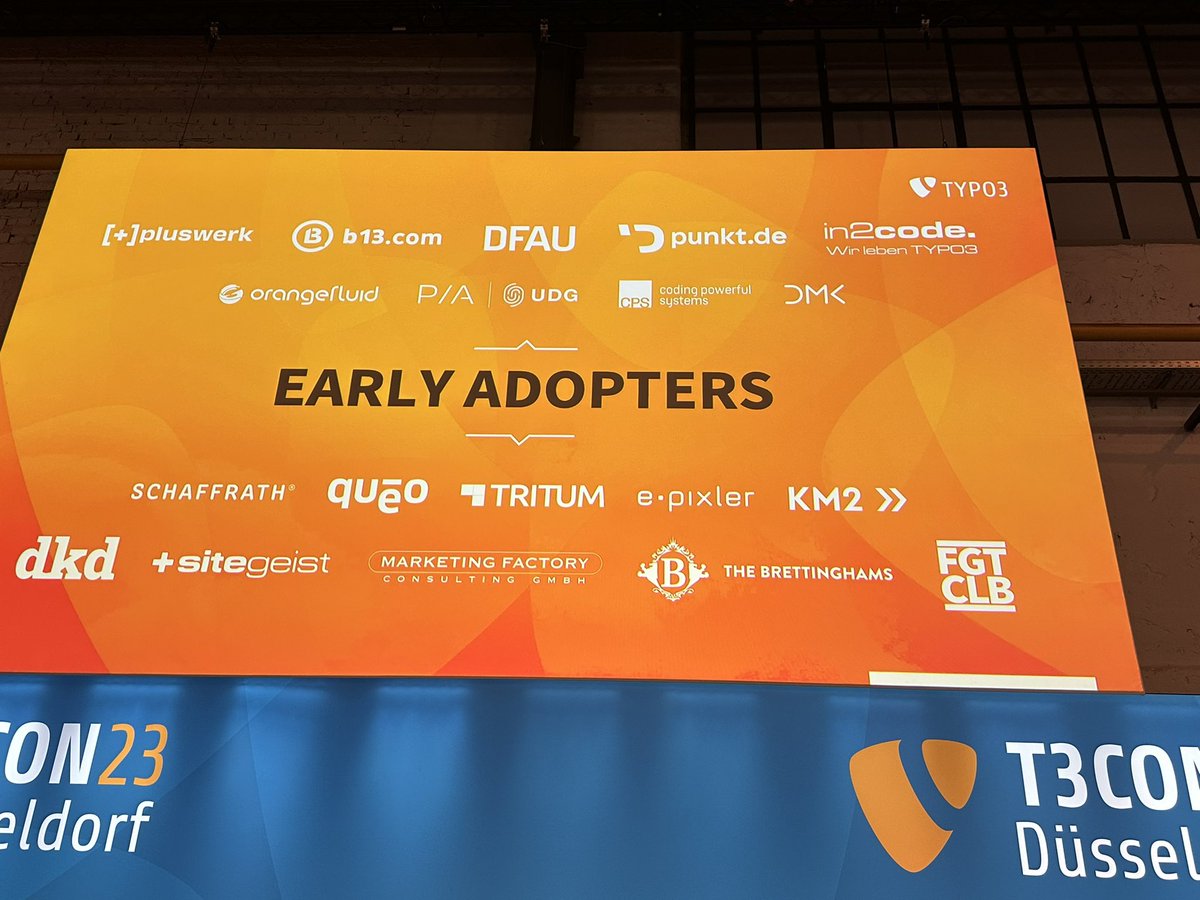 The new TYPO3 partner program and the first partners announced by <a href="/luisasofie_xoxo/">Luisa Sofie Faßbender</a> during #T3CON23. We are happy to be one of those with <a href="/fgtclb/">fgtclb</a>