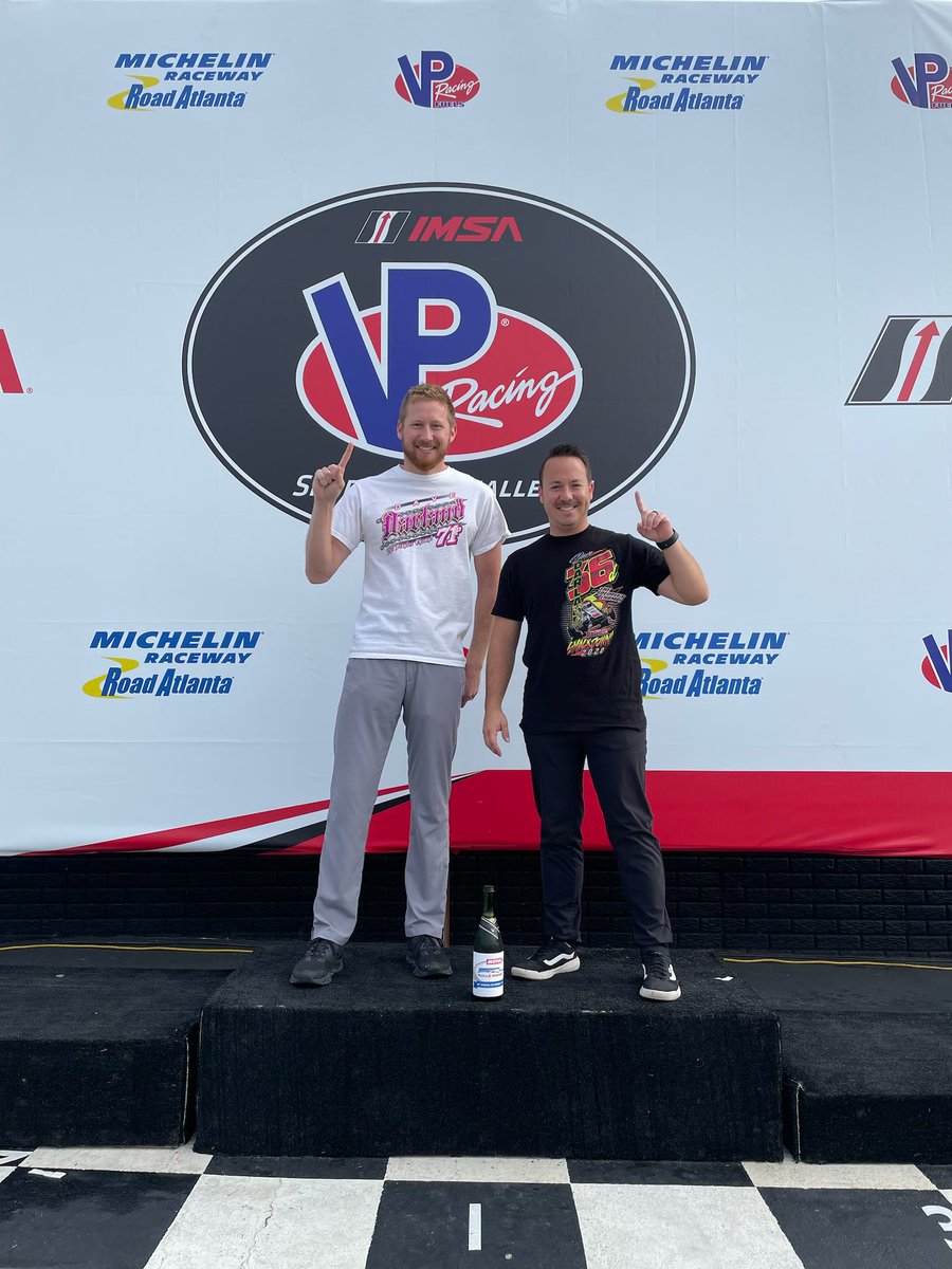 In honor of the People’s Champ suiting up one final time…<a href="/dillon_welch/">Dillon Welch</a> and I are sporting <a href="/DaveDarland/">Dave Darland Racing</a> here in sports car land. 

Congrats Dave on a legendary career!