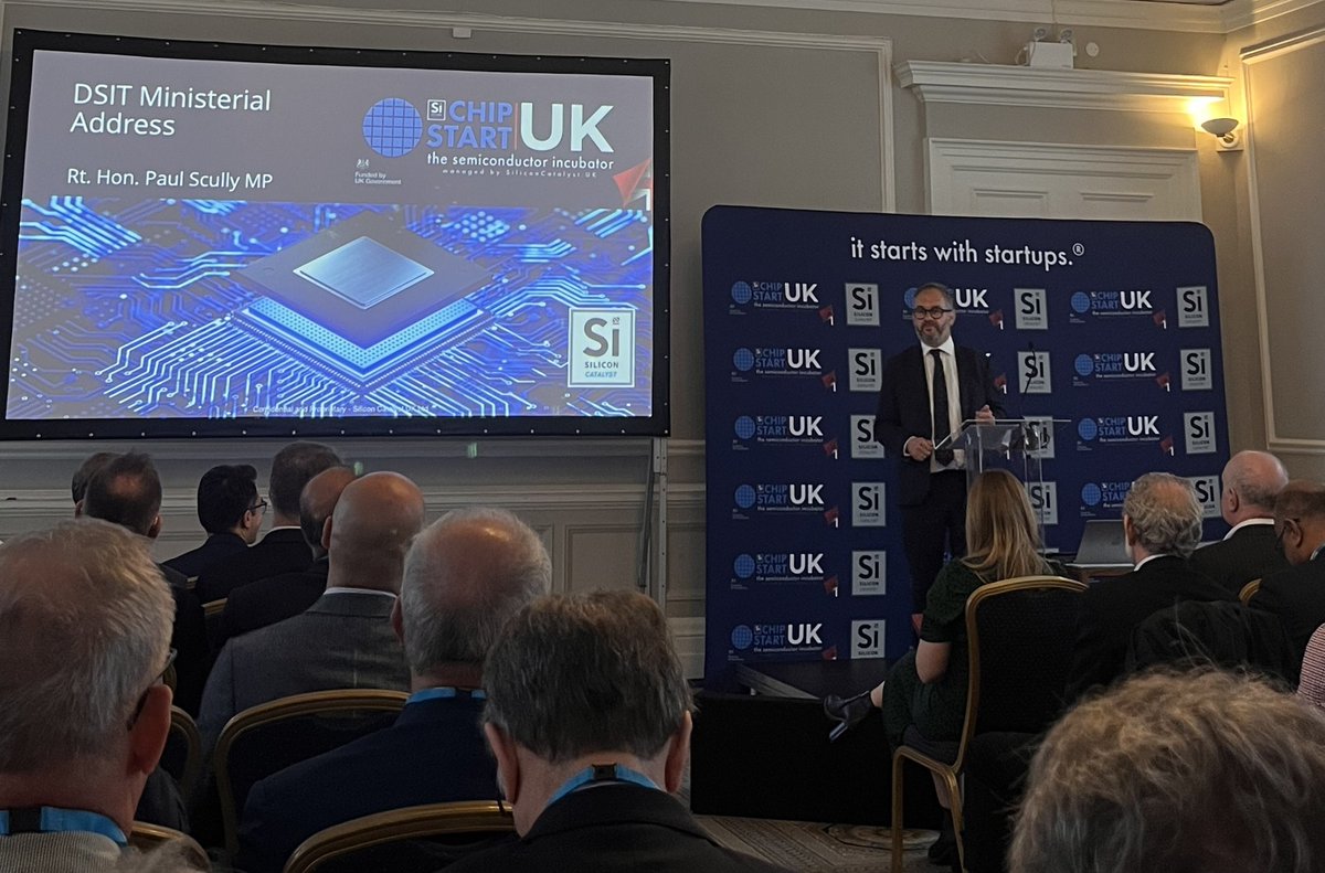 I spoke at the launch of ChipStart, the Government’s semiconductor design incubator backing 12 of the UK’s brightest chip design firms. @VaireHQ & @MintNeuro are just two firms whose innovative chip designs are being propelled onto the global market over the 2-year programme