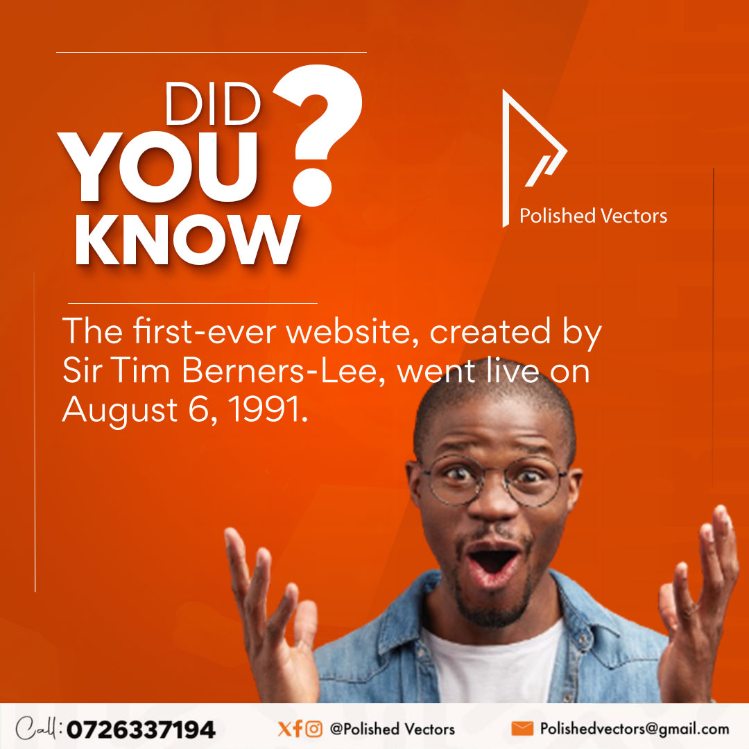PolishedVectors's tweet image. Fun Fact: The first-ever website, created by Sir Tim Berners-Lee, went live on August 6, 1991. It was a simple page providing information about the World Wide Web project and how to create websites. 
#WebDesignWonders #ResponsiveDesignMagic #WebDesignEvolution #GetHookd