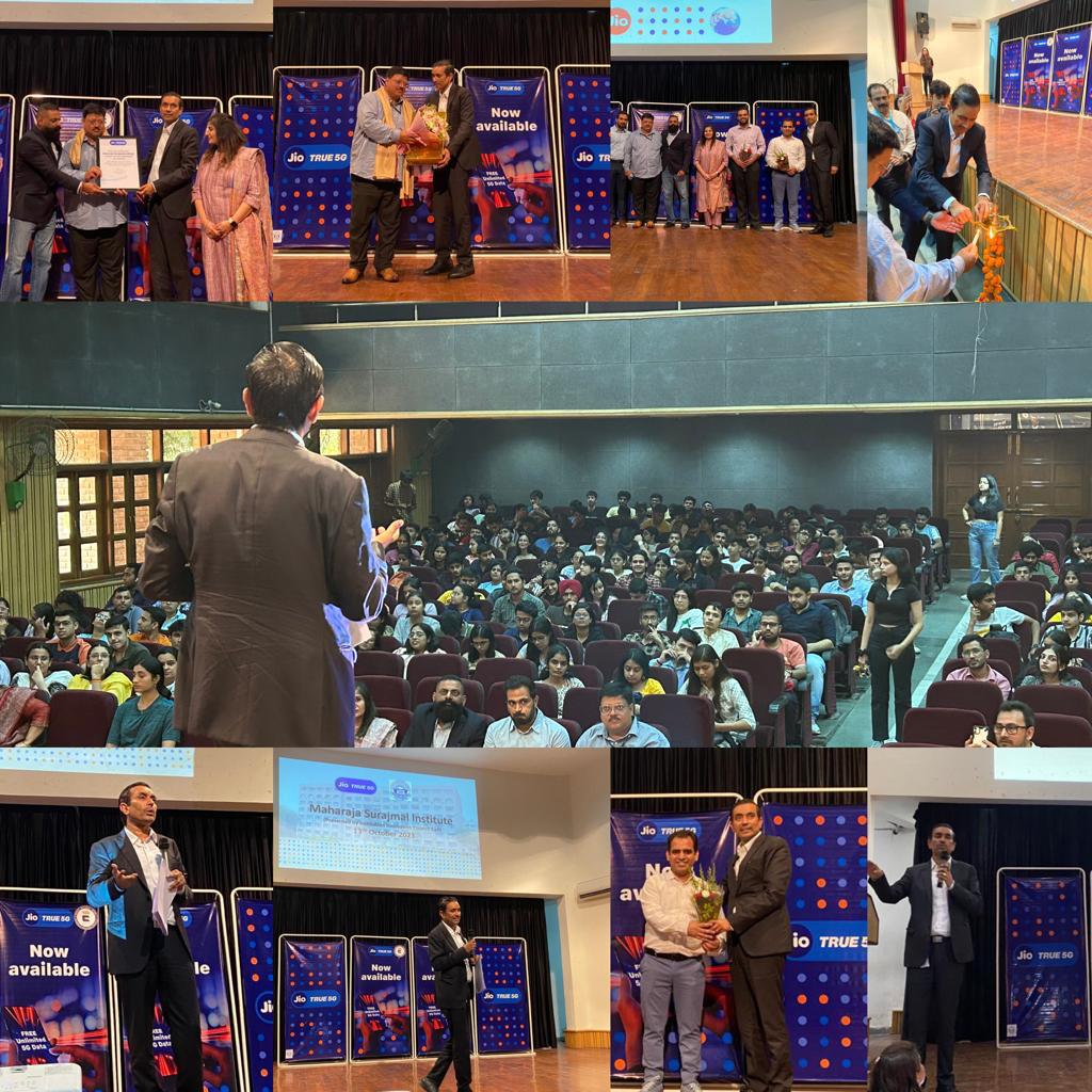 suraj12saha's tweet photo. Happy to Launch Powerful Jio True 5G in @msitnewdelhi along with Director Dr. Harish  for 5.5k students n faculty members !!
#collegelaunch
#YouthProgram 
#jio 
#jiotrue5G https://t.co/XN8vljCy4y