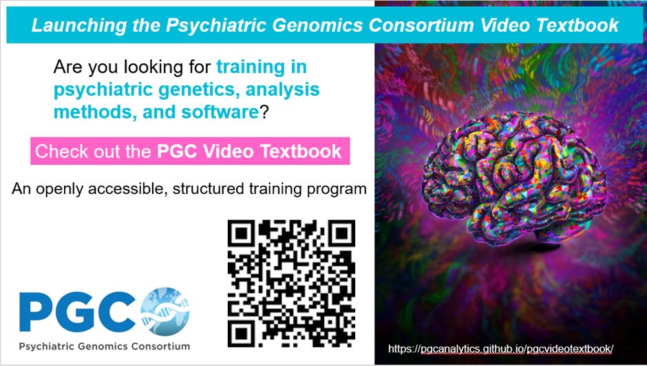 Here is a great video textbook for anyone interested in genetics to GWAS to Post GWAS analysis and some statistics Well-structured training including analysis methods & software tools. #wcpg2023 Designed for psychiatric genetics but useful for all pgcanalytics.github.io/pgcvideotextbo……