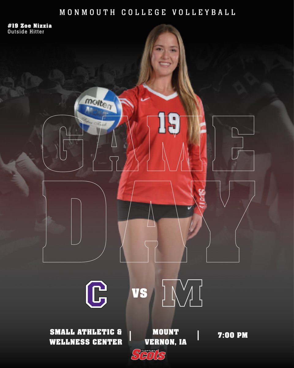 Tonight the @ScotsVball team returns to MWC action and starts a 2-game weekend trip #RollScots 📍Mt. Vernon, Ia 🏟️ Small Center 🆚 #24 Cornell ⏰ 7pm 📺cornellrams.com/showcase?Live=… 📊cornellrams.com/sidearmstats/w… 🗞️@MonmouthGameday