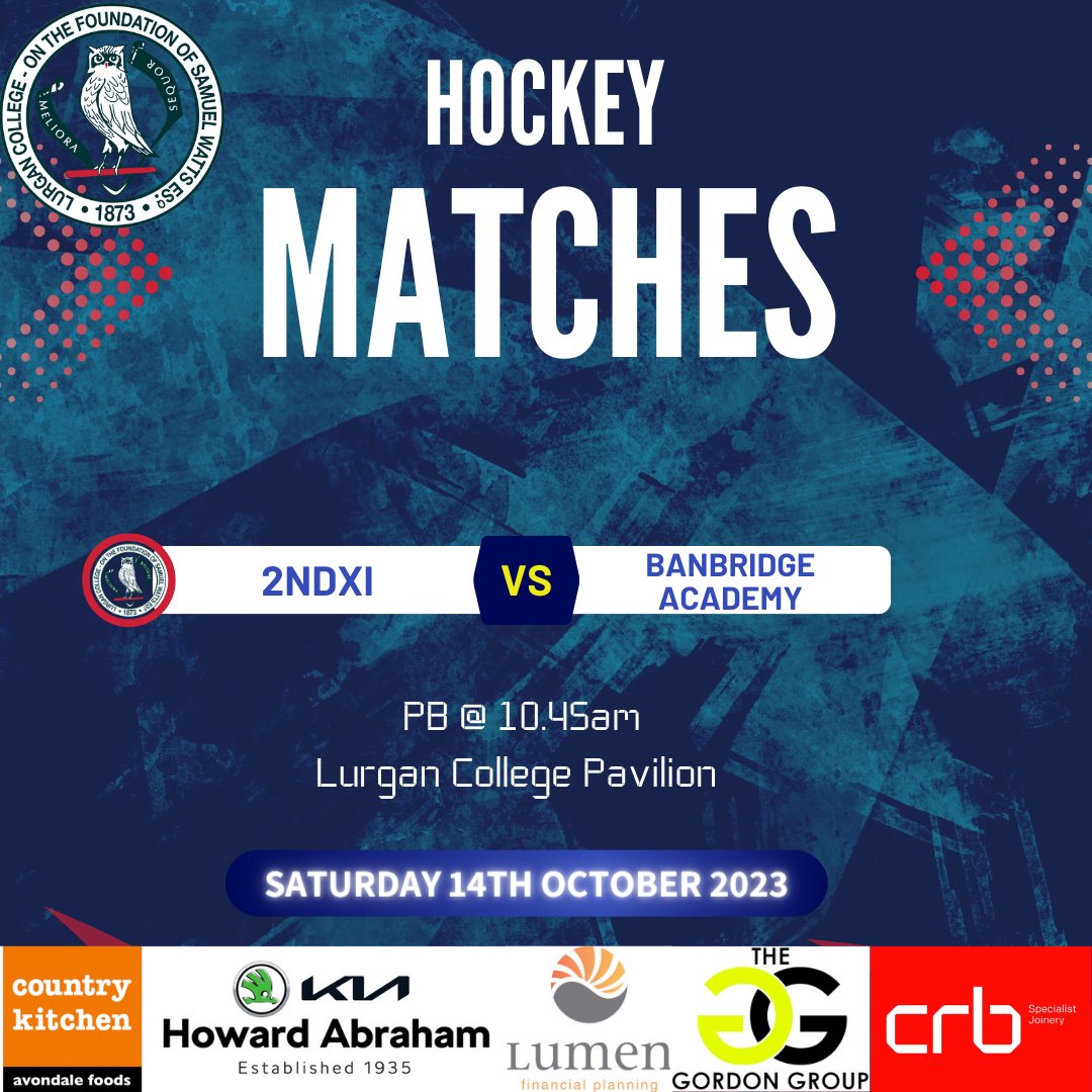 Hockey Fixtures:

🗓️Saturday 14th October 
📍LC Pavilion 
⏰09:15 &amp; 10:45 

All support welcome, thanks again to our sponsors for their continued support🔴🔵 

<a href="/avondalefoods/">o.zacarel</a> 
@howardabrahammotors @lumenfinancialplanning
@thegordongroupni 
@crbcontracts