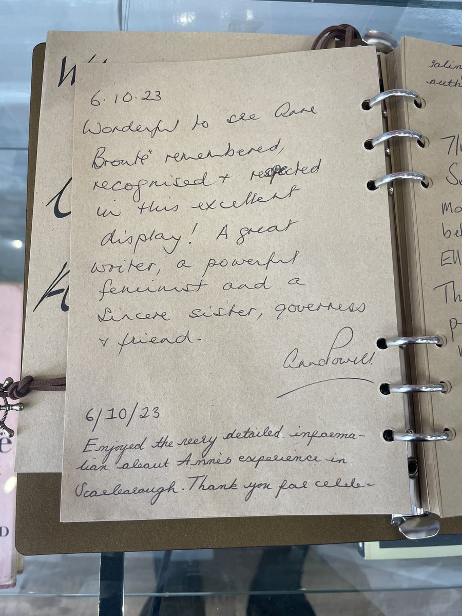 Overwhelmed by the comments that have been written in The Anne Brontë Society exhibition visitor book, thank you so much for your kind words! 
If you’re in Scarborough, please do pop in @MaritimeScarb, The Final Days of Anne Brontë exhibit is FREE! #AnneBrontë