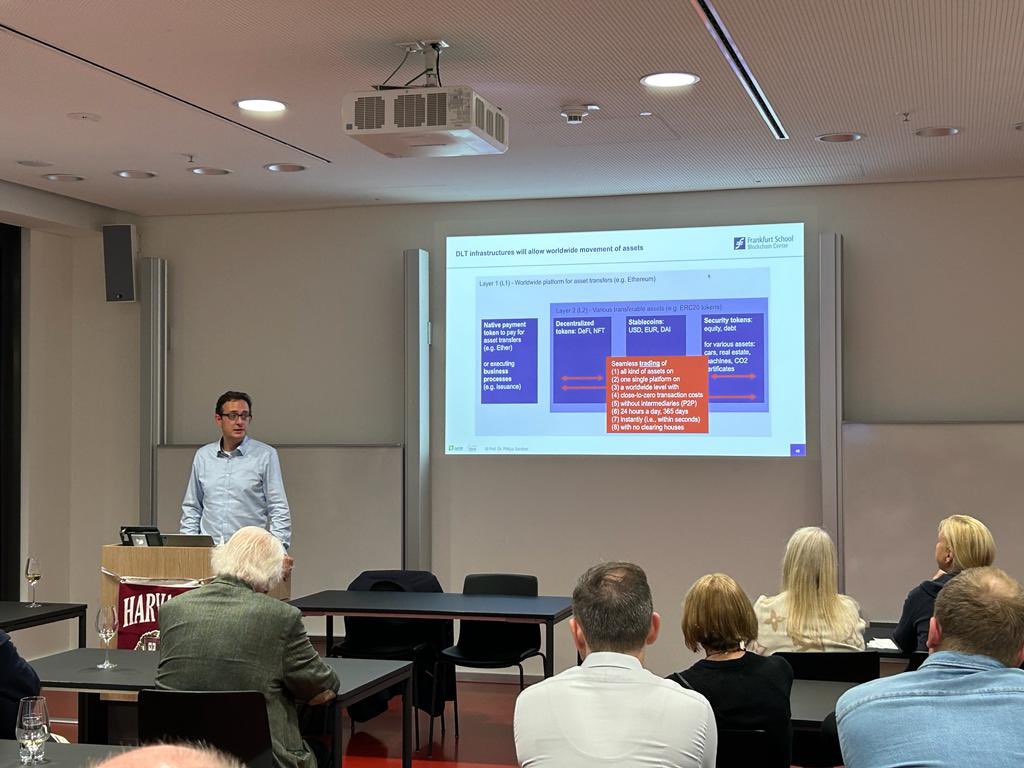 HarvardClubRM's tweet photo. Ein spannender Vortrag von Prof. Dr. @philippsandner von der @FrankfurtSchool zum Thema „Bitcoin, Ethereum und Web 3.0“. Eine angeregte Diskussion beleuchtete unter anderem die Frage „Wie fälschungssicher sind Bitcoin und Ethereum?“. #bitcoin #crypto #ethereum #frankfurt https://t.co/6dSiyHeVUa