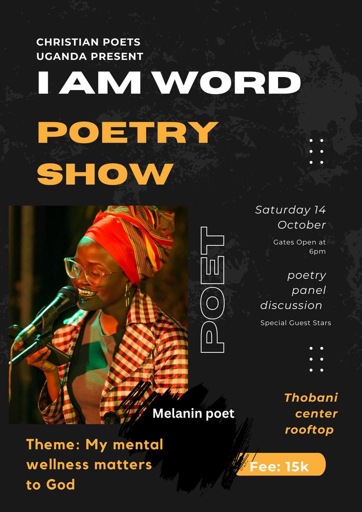 On #PoetryUgEvents for this weekend, don't missout on the I Am Word poetry show by @christian_poets happening tomorrow at Thobani Centre Roof top.

The show has been dedicated to be a platform for Mental Health Awareness which makes it even worth one attending for us all.