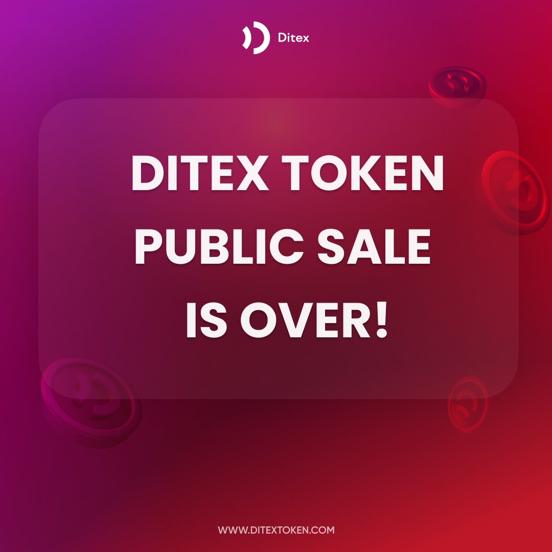 📣The public round is over!

🎉We are excited to announce that on Monday, October 16, the DITEX token will be listed on the Quikswap decentralized exchange. This listing provides a fantastic opportunity for anyone interested in the DITEX project! 🧵👇
