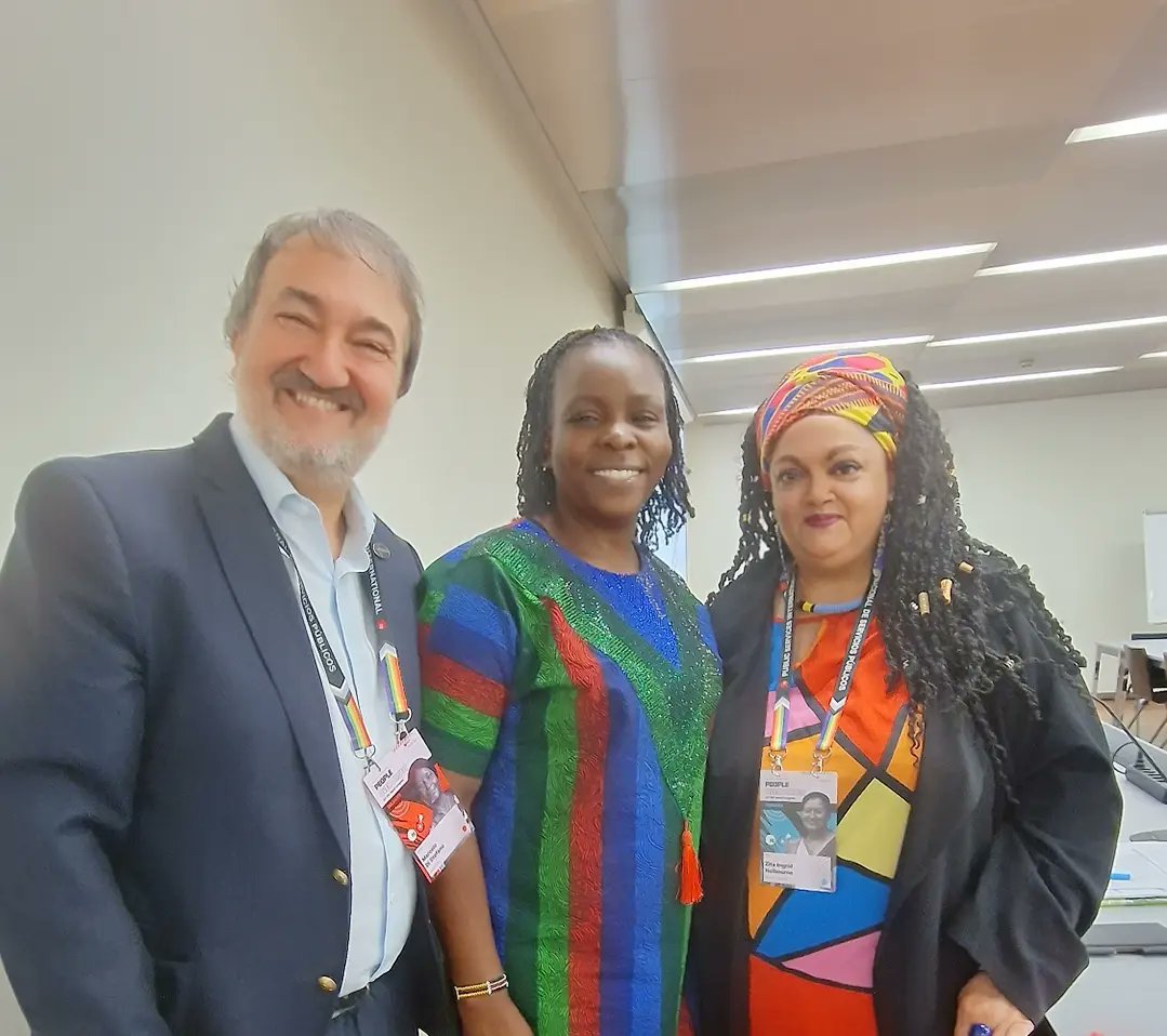 Yesterday we had an excellent well attended meeting of @PSIglobalunion Education Support and Culture Workers Network co- chaired by Zita Holbourne & Marcelo Di Stefano with concrete proposals agreed to strengthen & build the network across regions #PSICongress23 #Windrush75