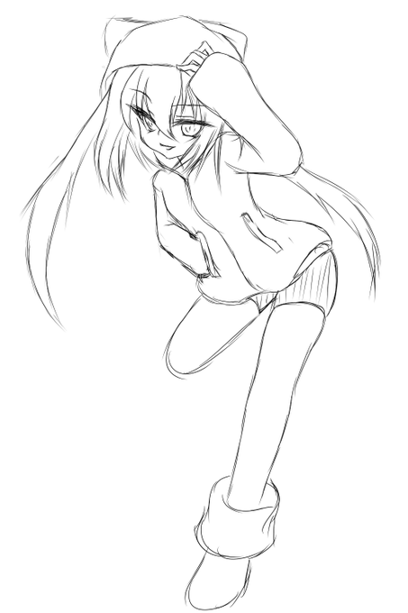 古いデータを整理してたら見つかったラフ。
風紀剣士アサギ作成時期のファイルだからマスクちゃんの初期デザインですね(*'ω`*)
ガオウの私服でもそうだけど、割と初期からパーカーとスパッツの予定はあったんすね、自分 