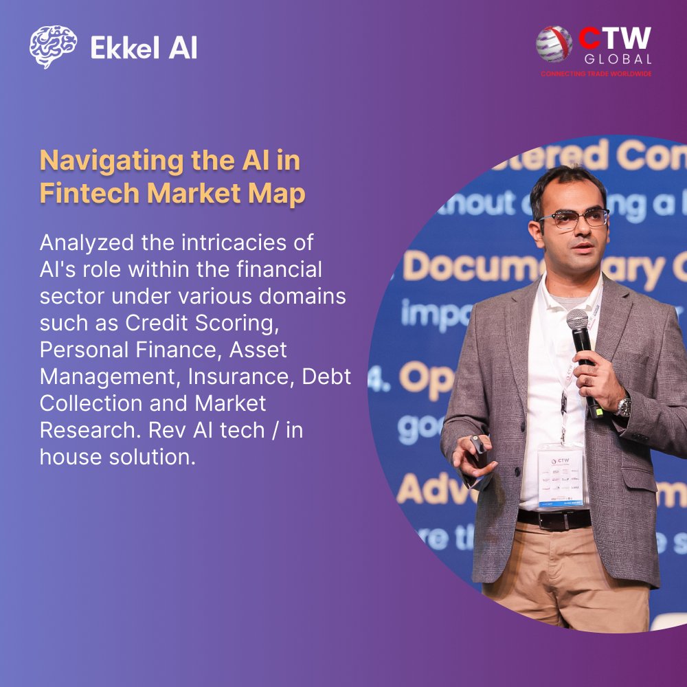Some of the key insights shared by our CEO at Ekkel AI, @dotAhsan, at @CtwGlobal. He discussed the collaborative synergy between Financial Institutions and Regulators. 

Stay tuned for more market insights from Ekkelai!
#EkkelInsights #FintechInnovation #AIinFinance #FinAI