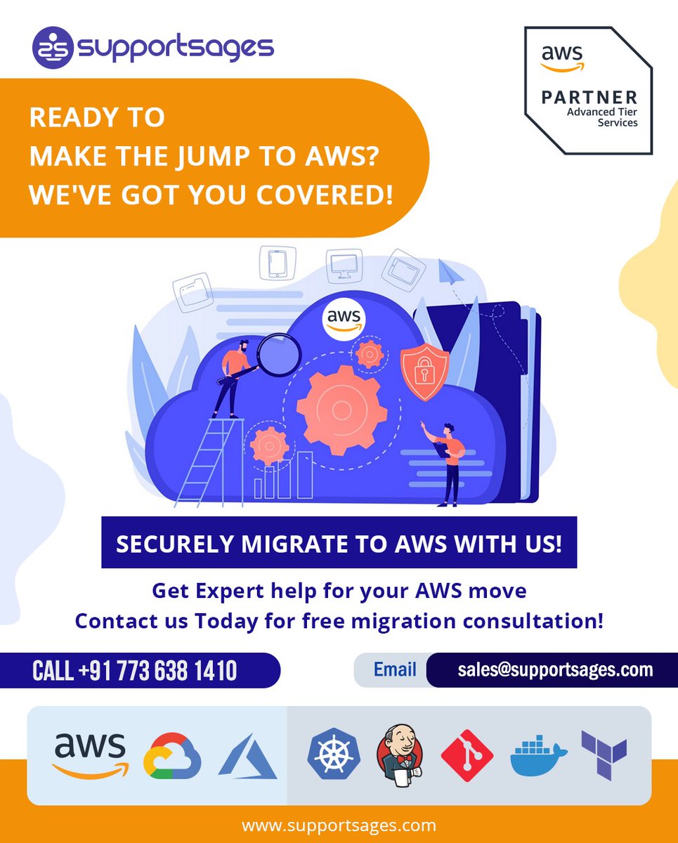 supportsages's tweet photo. AWS its time to modernise! Get proactive support from our team of experts.  
Website: https://t.co/1bImy2lDW4
Call us:+91 773 638 1410 
Mail: sales@supportsages.com 
 #supportsages #aws #cloudoperations #TechnicalSupport #devopsexpert #dedicatedsupport #awsTeam https://t.co/cermUdiePE