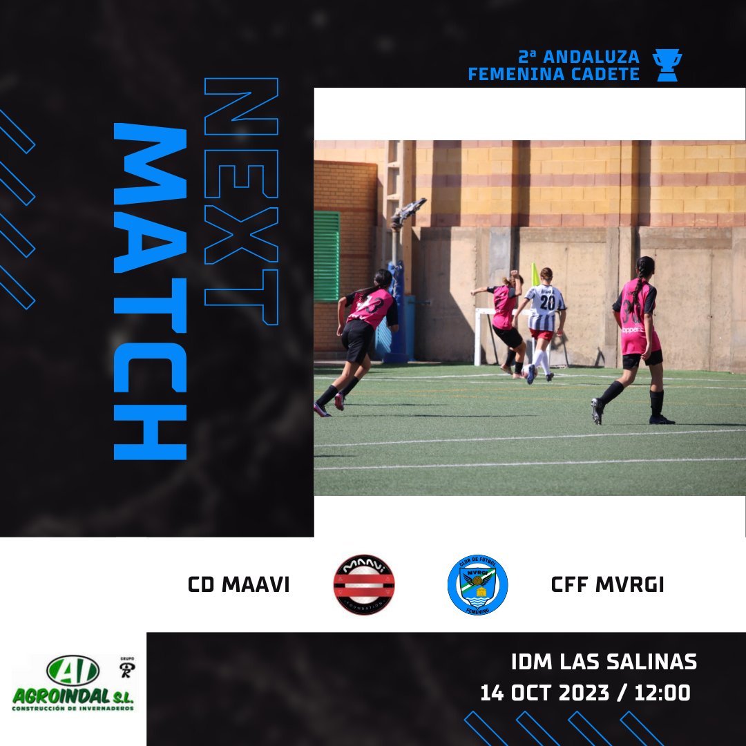 ⚽️Partido Agroindal

➡Nuestro Cadete visitará Las Salinas para enfrentarse al CD Maavi en un partido que asegura tener la máxima intensidad entre rivales de gran nivel.

#cffemeninomvrgi
#futbolfemenino
#futfem
#EllasTambienJuegan