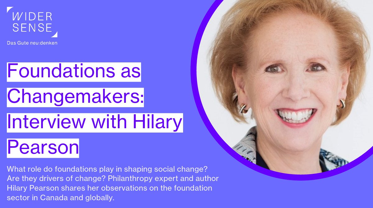 Wider Sense (@wider_sense) on Twitter photo How can #foundations become real #changemakers and drive social change forward? In an interview with us, #philanthropy expert and author <a href="/hilarypearson20/">Hilary Pearson</a> answers this question and more. Read the interview now: 👉bit.ly/48Rvobt
#socialchange How can #foundations become real #changemakers and drive social change forward? In an interview with us, #philanthropy expert and author <a href="/hilarypearson20/">Hilary Pearson</a> answers this question and more. Read the interview now: 👉bit.ly/48Rvobt
#socialchange