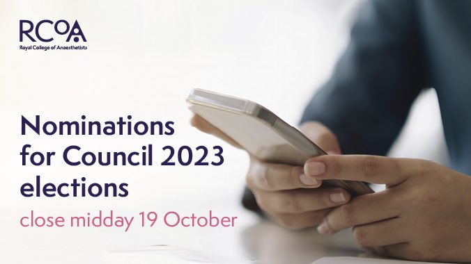 Ramai Santhirapala (@ramai23) on Twitter photo ‘If you want to see change, you have to be at the table’ - advice I was given when I stood for <a href="/RCoANews/">Royal College of Anaesthetists</a> Council 3 years ago.
Have not looked back.
➡️3 Consultant vacancies
➡️2 Anaesthetists in Training
Self nominations are closing soon (19 Oct) - bit.ly/3rpOh4v ‘If you want to see change, you have to be at the table’ - advice I was given when I stood for <a href="/RCoANews/">Royal College of Anaesthetists</a> Council 3 years ago.
Have not looked back.
➡️3 Consultant vacancies
➡️2 Anaesthetists in Training
Self nominations are closing soon (19 Oct) - bit.ly/3rpOh4v