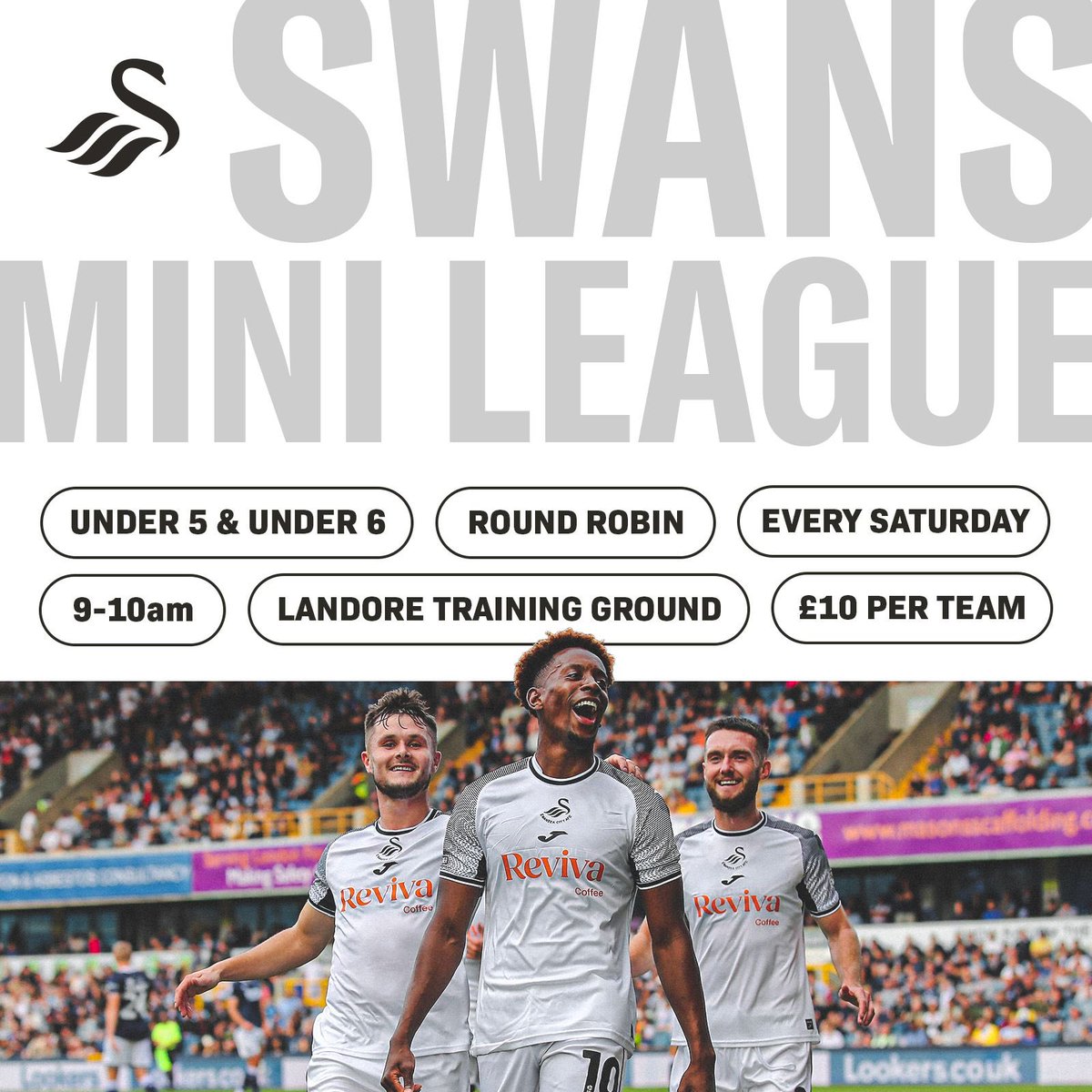 𝘽𝙊𝙊𝙆 𝙔𝙊𝙐𝙍 𝙏𝙀𝘼𝙈𝙎 𝙄𝙉 𝙉𝙊𝙒 ⚽️

Swansea City is hosting a ‘Mini League’ for U5 &amp; U6 teams at our Academy indoor facility every Saturday 9am-10am. 

Spaces are limited. 
 
Register here 👉
forms.office.com/e/hPnraU0xH7