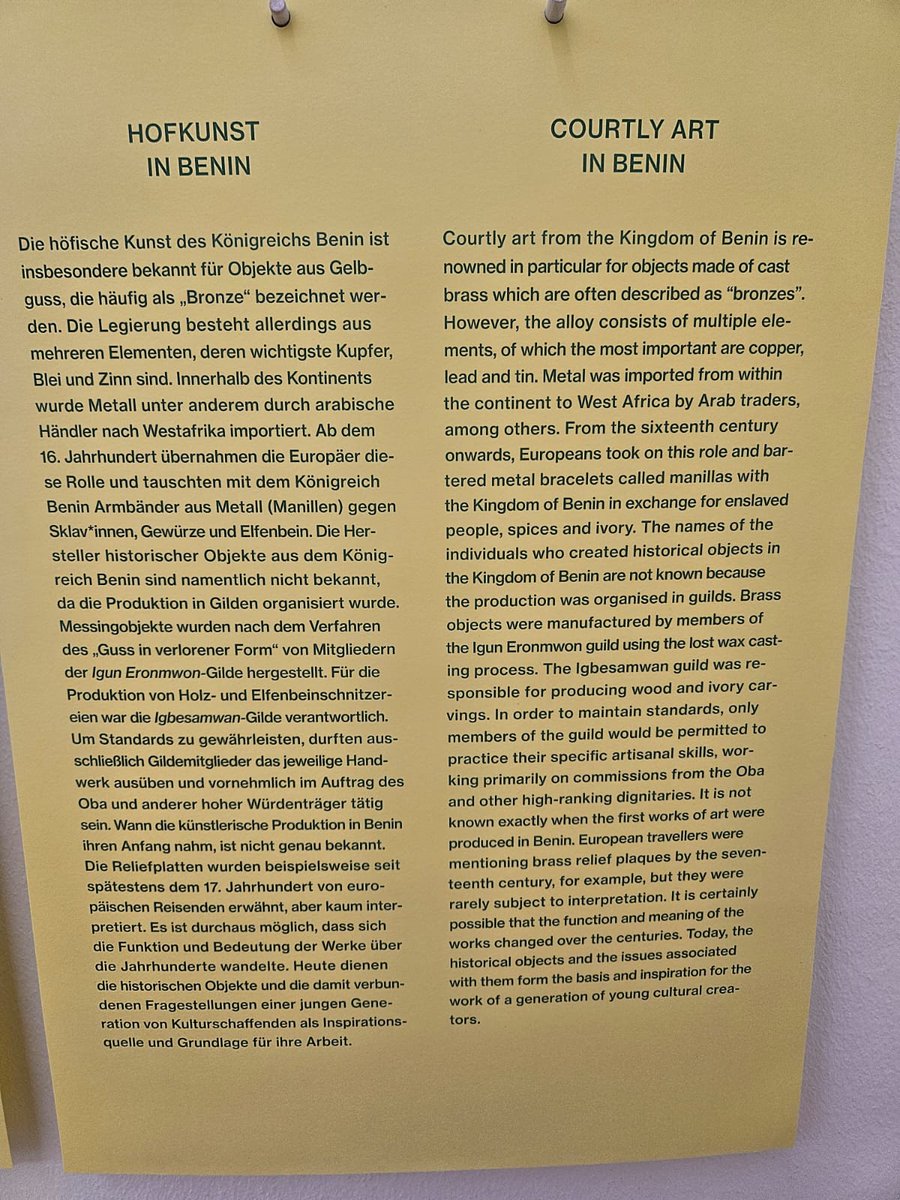 Change is happening! The Weltkulturen Museum in Frankfurt, Germany <a href="/weltkulturenffm/">Weltkulturen Museum</a>  has revised their Benin Bronze narrative in exhibits to give the proper order of the events surrounding the Punitive Expedition of 1897, some of the perspective of the descendants of enslaved