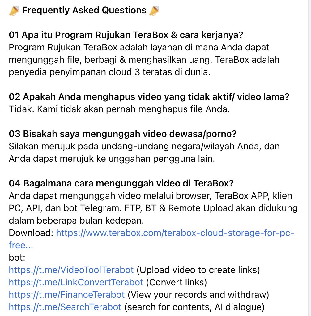 TeraboxReferral's tweet photo. Apa itu Program Rujukan TeraBox &amp; cara kerjanya?
Apakah Anda menghapus video yang tidak aktif/ video lama?
Apa saja opsi pembayaran yang tersedia?
Periksa disini: https://t.co/9AtyLBEWW3

Dukungan: @luckyceleste9 https://t.co/NtAytpMnr8
#TeraBoxReferralProgram #TeraBox #earnmoney https://t.co/UT18imxU0O