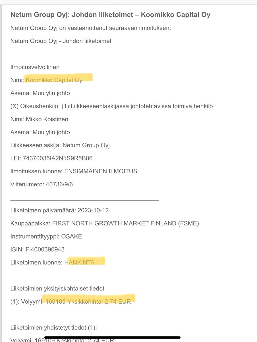 zijoittaja's tweet image. #Netum Koistinen myi ja Koomikko Capital osti…😁. Ei mikään stand up tämä kuiteskaan…🎙️