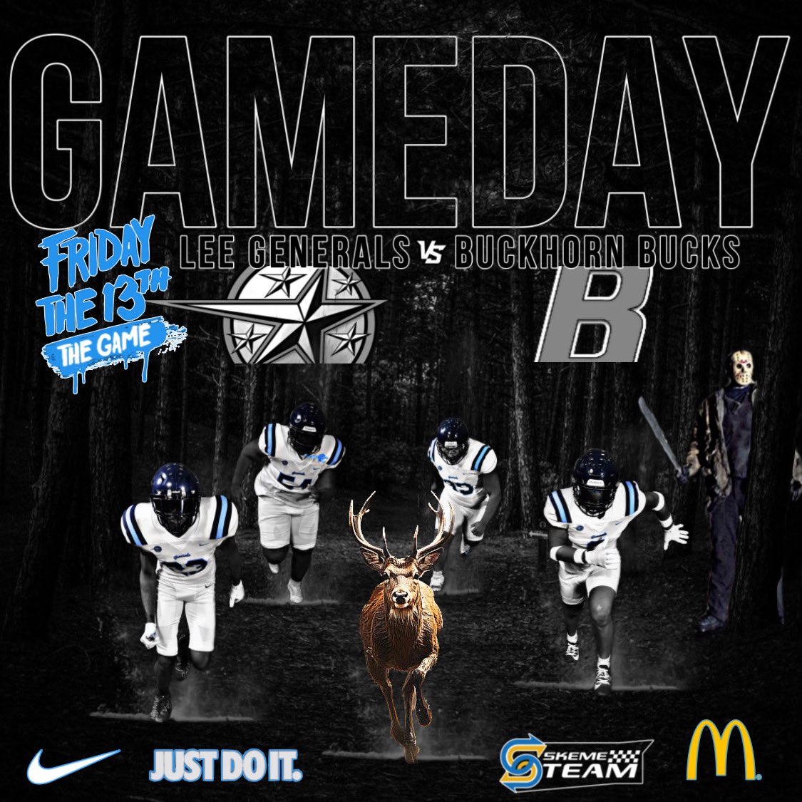 GAME DAY

📆October 13th 
⏰7:00PM
🆚 @BucksFootball23 
📍Buckhorn HS, Tommy Ledbetter Stadium 
🎟️ <a href="/s2passapp/">S2 PASS: Better Solutions. Better Schools. 📣</a> 

#FamiLEE 
#StrongerTogether 
#DAWG 

Thank you to our weekly sponsors <a href="/McDonalds/">McDonald's</a> and <a href="/iamskeme/">DJ SKEME</a>