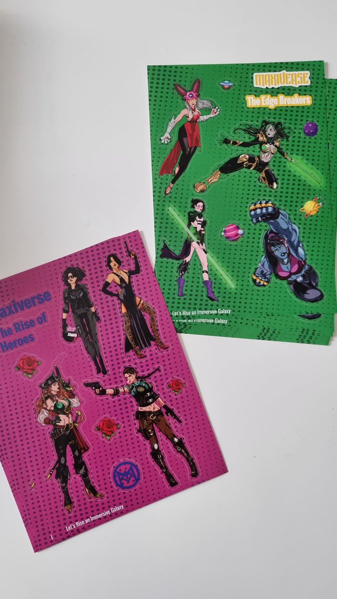 MaxiverseArt's tweet photo. Hello dear #nft frens π
We designed new stickers of the #Maxiverse! π They are made in France as many of our products π«π· π
Come to discover them in real at our booth @ParisManga on the 28th and 29th of October. π
#nftproject #nftart #womeninnft #nftcommunity #web3 #nfts https://t.co/iotNZErGRO