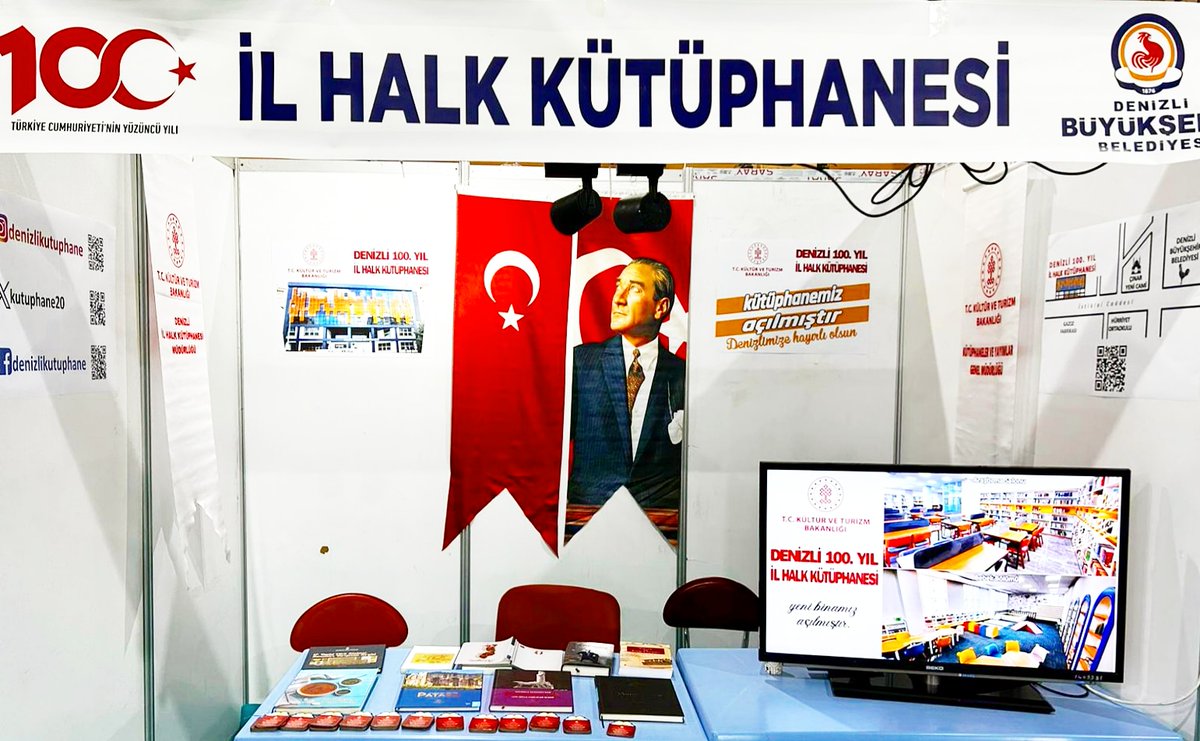 Denizli Büyükşehir Belediyesi 6. Kitap Fuarı'ndayız. (13-22 Ekim 2023, EGS Fuar Alanı)
@denizlibld <a href="/osmanzolan/">Osman ZOLAN 🇹🇷</a>
<a href="/TurhanVeliAKYOL/">Turhan Veli AKYOL🇹🇷</a>

#denizlikütüphane
#denizlikitap

<a href="/iktm20/">Denizli İl Kültür ve Turizm Müdürlüğü</a> 
<a href="/KTBKYGM/">KYGM</a>
<a href="/TCKulturTurizm/">T.C. Kültür ve Turizm Bakanlığı</a>