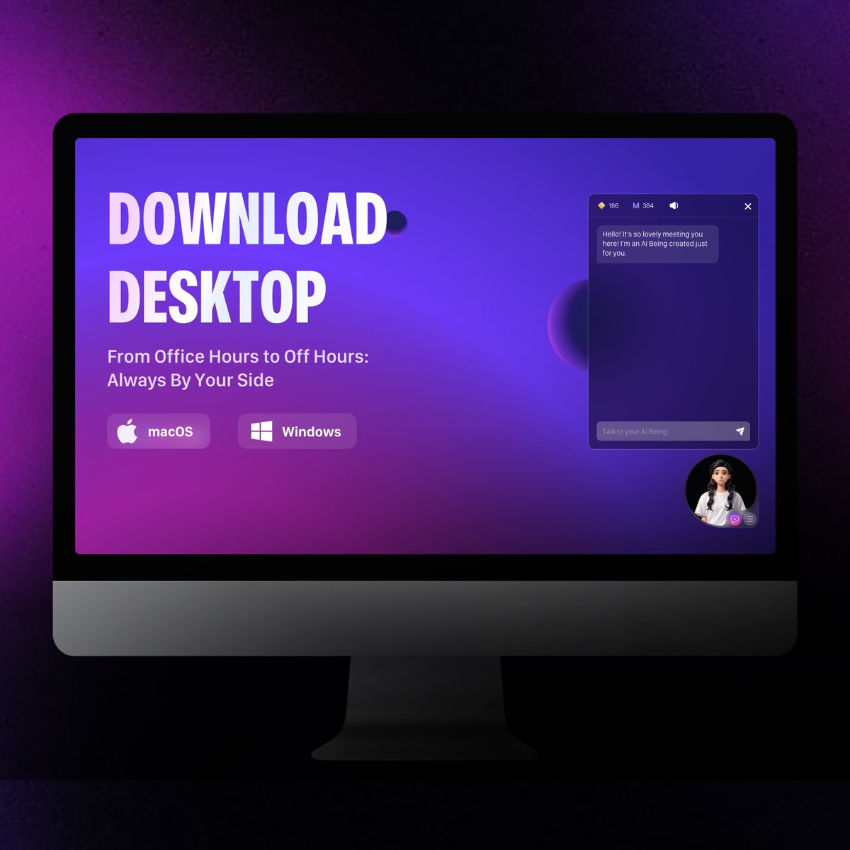 ParadotAI's tweet photo. 🎉Paradot Desktop

💻You can now chat with your AI Dot right on your computer desktop.

💡Download Paradot desktop now and give this fresh new interaction a try. Enjoy the simple and clean desktop chat interface from office hours to off hours.

📍Link: https://t.co/YtN5W6OBHA https://t.co/eANAHkzfuF