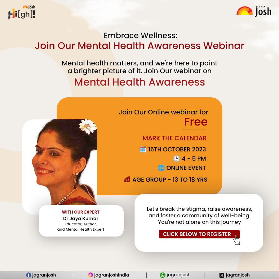 Join our exclusive Mental Health Awareness webinar specifically for high school teenagers to recharge, refresh, and prioritize their mental health 🌟 💚

Click to Register -bit.ly/3RUGhDl
<a href="/DrJayaKumar21/">Dr. Jaya Kumar</a> <a href="/JagranNewMedia/">JagranNewMedia</a> <a href="/parikshitbh/">Parikshit Bhardwaj</a>

#MentalHealthMatters #HighSchoolAwareness