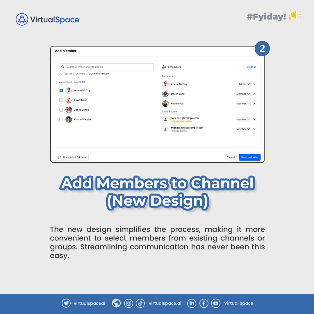 virtualspaceai's tweet photo. Exciting updates in VirtualSpace Web! Creating channels is now way easier with a revamped UI/UX, offering a better look and feel. Adding members is smoother too, thanks to a fresh new design. 🌟

 #VirtualSpace #VirtualSpaceWeb #NewUpdates #UIUXEnhancement #ProjectManagement https://t.co/Z9SlBOlFOB