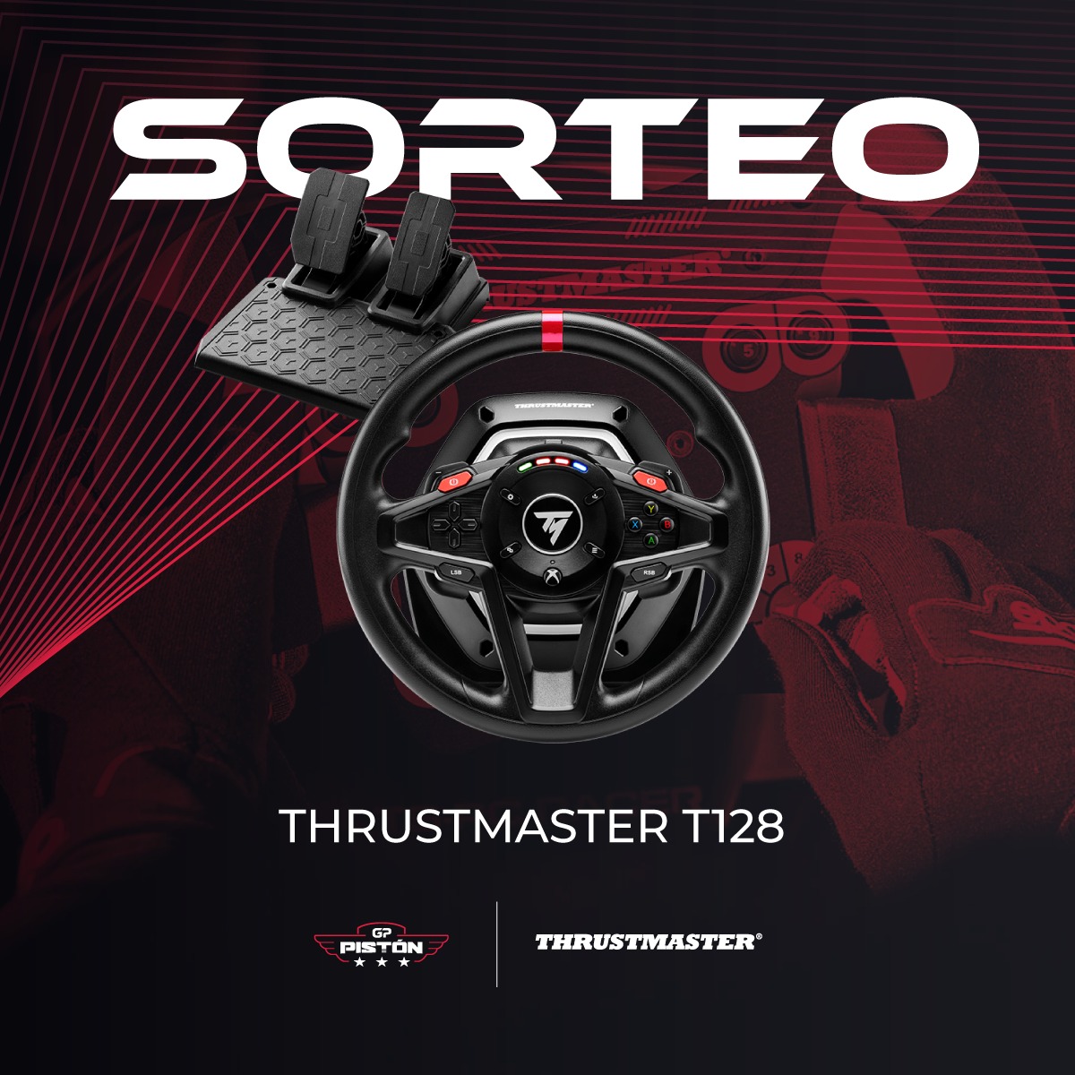🚨PRIMER SORTEO🚨

De la mano de <a href="/TMThrustmaster/">Thrustmaster Official</a> vamos a sortear una fantástica unidad del volante T128 🎉

Para participar, solo tienes que:

- Seguir a <a href="/TMThrustmaster/">Thrustmaster Official</a>
- Seguir a <a href="/GPPiston/">GP Pistón 🏆</a>
- Hacer RT + MG

¡El sorteo finalizará el 22 de octubre!