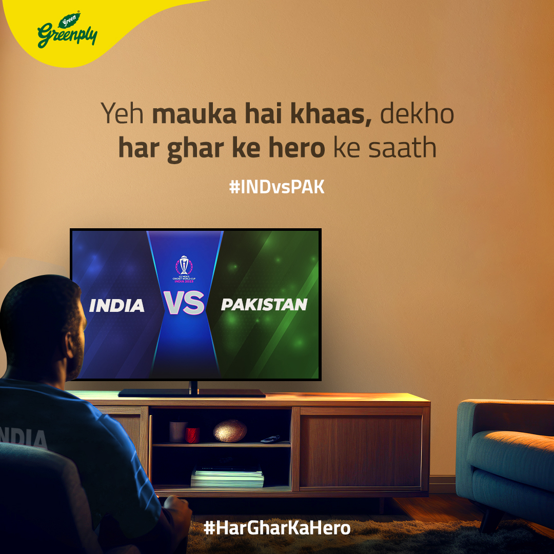 Gearing up for some high-octane sporting action? Cheer louder when you have the protection of Har Ghar Ka Hero by your side!
.
.
.
#Greenply #GreenplyPlywood #GreenplyE0 #HarGharKaHero #IndVSPak #WorldCup #CricketSeason