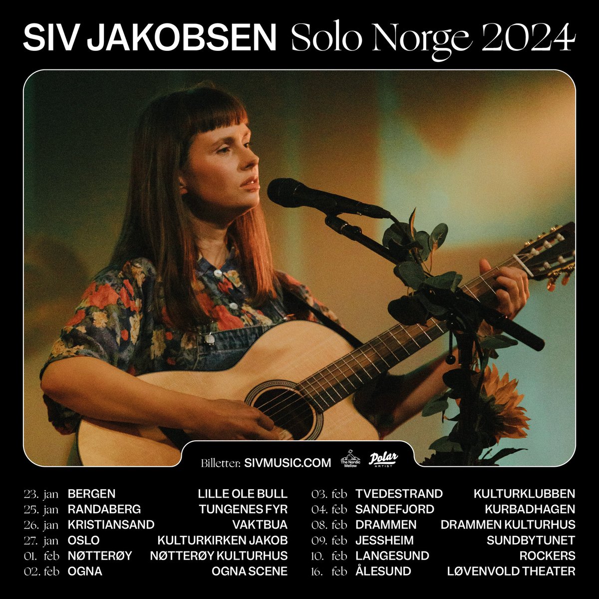 🇳🇴🇳🇴 Jeg legger ut på min lengste Norges-turné hittil i januar og februar. 

I’m very excited to tell you that I’ll be going on my longest ever Norway tour this January and February. With the exception of Oslo, all shows will be in solo-format. 

Tickets: sivmusic.com/#sivjakobsen-t…