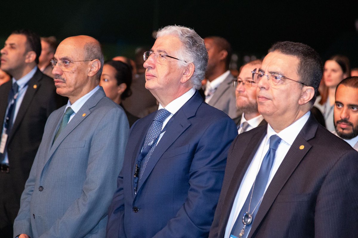 ITFCCORP's tweet photo. Eng. @hani_hsunbol CEO ITFC, and Acting CEO @ICD_PS joined H.E Dr Muhammed Al Jasser, President @isdb_group during the 2023 @WorldBank Group-IMF Annual Meetings Plenary today in Marrakech, #Morocco, along with IsDB Group delegation.🌍🇲🇦 #ITFC #WBGIMFMeetings2023 #ITFCImpact https://t.co/4IwN0M3EcG
