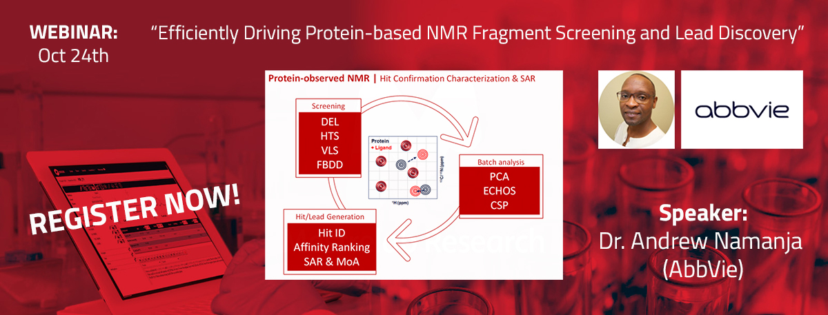 Don't miss our upcoming webinar with Dr. Andrew "Dru" Namanja from <a href="/abbvie/">AbbVie</a>, diving into potency ranking methods for Fragment-Based Drug Discovery #FBDD. Join us on October 24th! 
 Register here 👉 bit.ly/3rNnUpl 

 🧪🧪#DrugDiscovery #NMR #MnovaRocks 🧪🧪