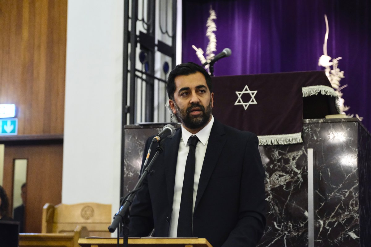 JewishScotland's tweet image. "Your grief is my grief."

A powerful image as @ScotGovFM @HumzaYousaf took time to speak with, and comfort, the mother and family of Glasgow born Bernard Cowan who was killed this weekend in Israel.