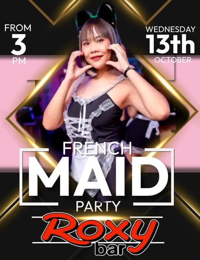 roxy_bar_soi6's tweet photo. It’s French maid party !!!
Ready for some fun today ? See you at Roxy bar Soi 6 
3PM till late !!! https://t.co/30TEzOQOqC