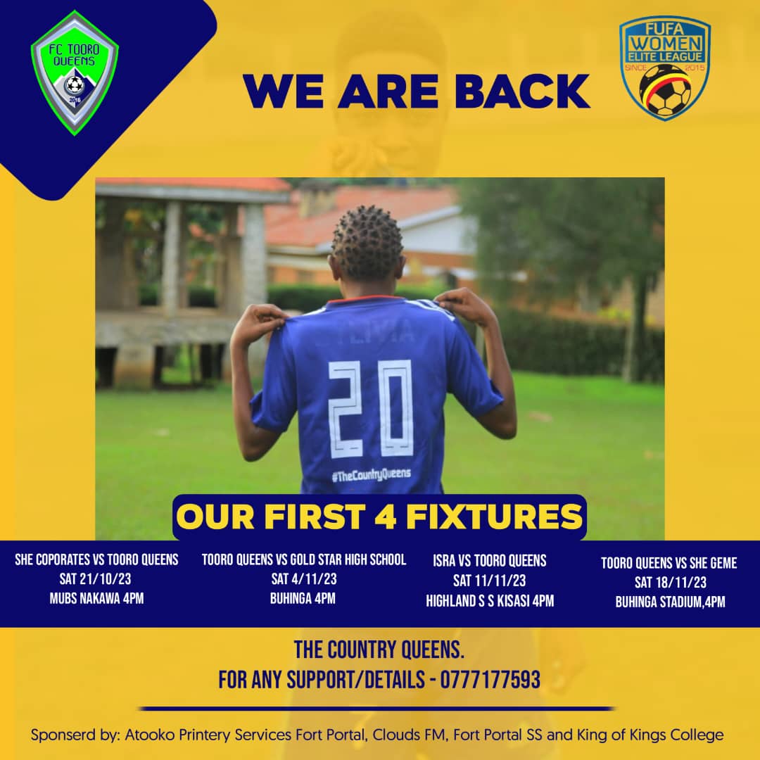 FCTooroqueens's tweet photo. We are Back 
 *We are the country Queens*
@FUFAWomen @Joshfalconbacwa @MosesMagogo @MosesMagogo @VBugerere @RogersAyesiga @JollyKobusinge3 @ https://t.co/ucmFxrPoeE