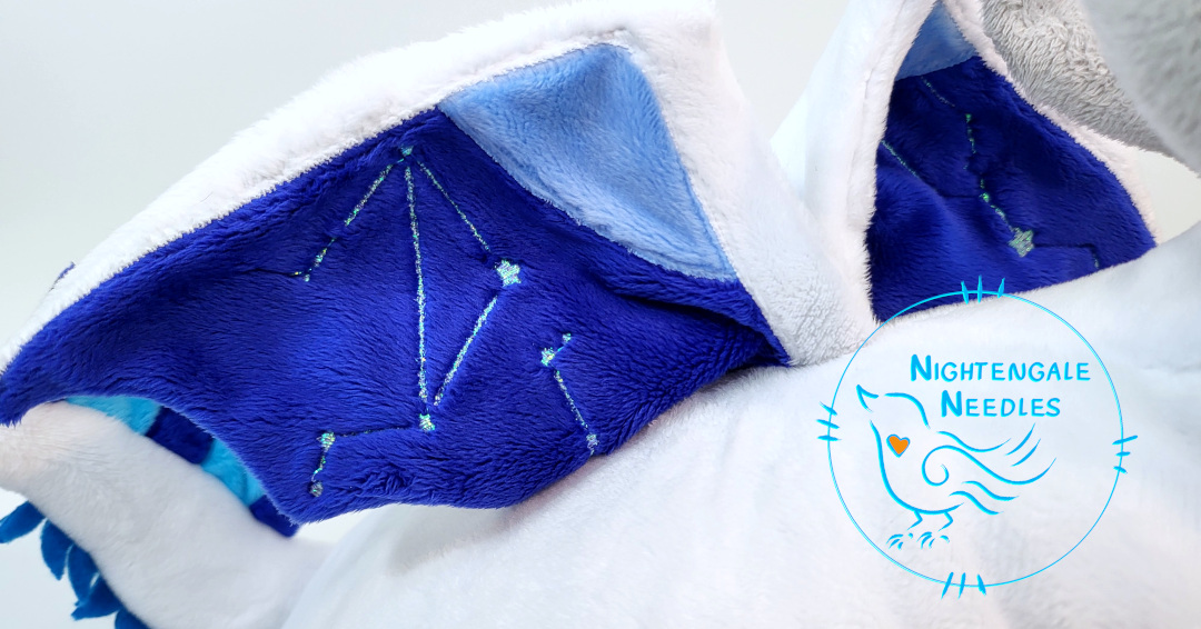 nightengale13's tweet photo. We've had this iridescent embroidery thread for so long, and Avial's wing constellations were just the project we were waiting for! https://t.co/I2VancLmkK