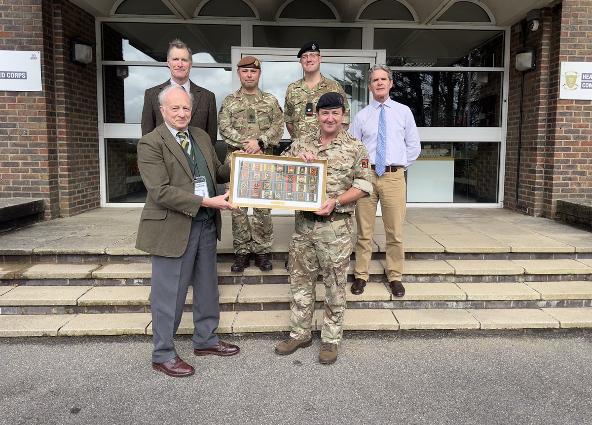 Patrick Mileham, author of the upcoming book 'History of the Cavalry Regiments 1660-1920’ presented HQ RAC with a collection of the capbadges of all the cavalry regiments in WW1