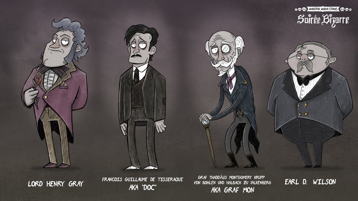 JETZT ABER WIRKLICH! #MorritonManor Soirée Bizarre mit <a href="/boedefeld_/">Nils Bomhoff</a>, <a href="/EtienneToGo/">Etienne Gardé</a>, <a href="/Bimon/">MON</a>, @budnoob und Spielleiter <a href="/DerHauge/">Hauke</a> heute live 19:30 Uhr auf YouTube und Twitch! #SpitzeStifte